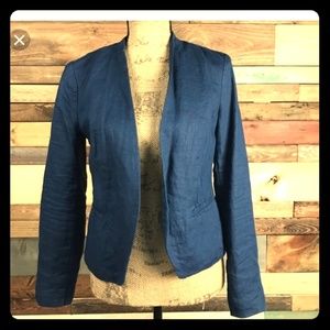 Cynthia Rowley Collarless Linen Blazer